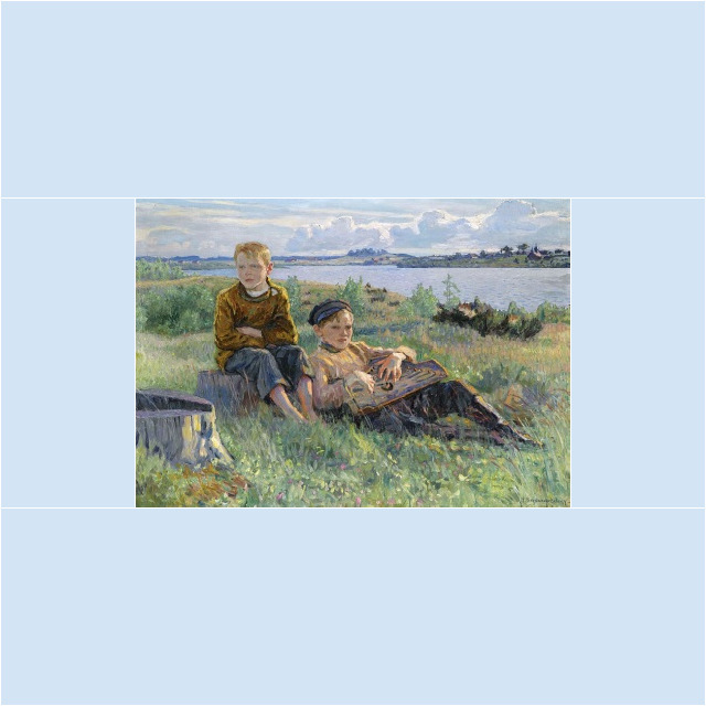 Николай Петрович Богданов-Бельский: «Два мальчика». Частная коллекция. Николай Петрович Богданов-Бельский: «Два мальчика».