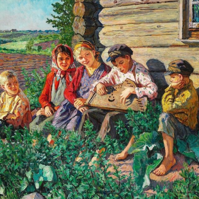 Николай Петрович Богданов-Бельский: «Летний день», 1934. Частная коллекция. Николай Петрович Богданов-Бельский: «Летний день», 1934.