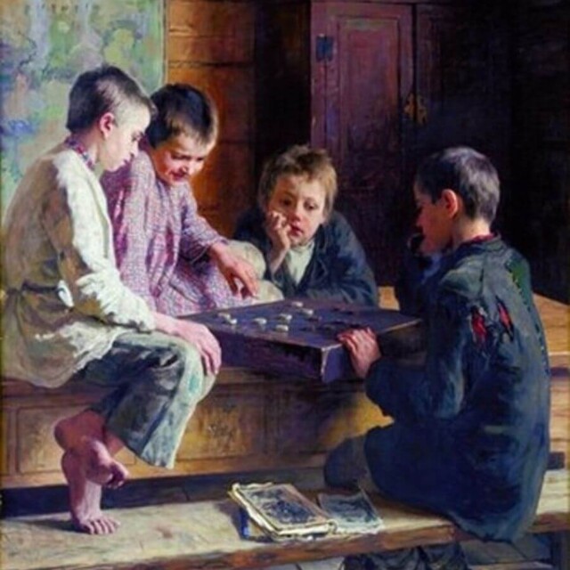 Николай Богданов-Бельский: «Между уроками», 1903. Новосибирский государственный художественный музей. Николай Богданов-Бельский: «Между уроками», 1903