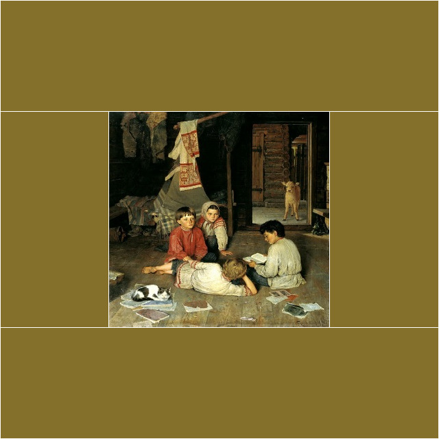 Николай Петрович Богданов-Бельский: «Новая сказка», 1891. Национальный художественный музей республики Беларусь. Николай Петрович Богданов-Бельский: «Новая сказка», 1891.
