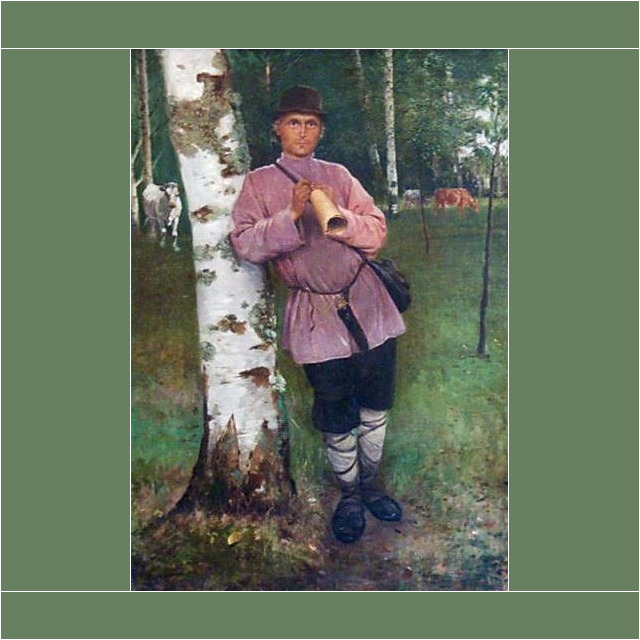 Николай Петрович Богданов-Бельский: «Пастух». Частная коллекция. Николай Петрович Богданов-Бельский: «Пастух».