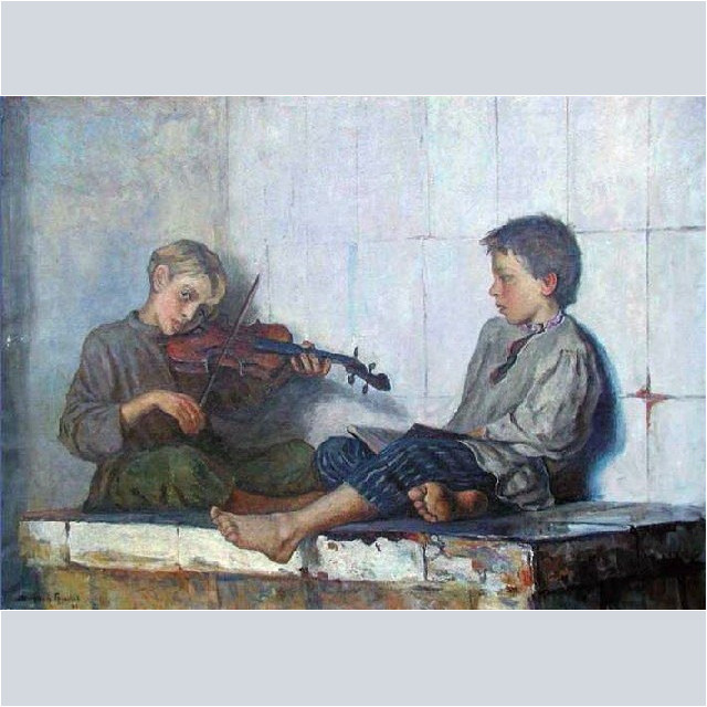 Николай Петрович Богданов-Бельский: «Урок музыки», 1897. Частная коллекция. Николай Петрович Богданов-Бельский: «Урок музыки», 1897.